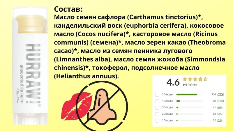 бальзам для губ без запаха состав