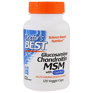 Doctor's Best, Глюкозамин + хондротин + MSM с OptiMSM, 120 капсул