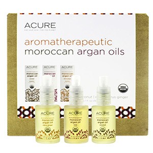 Acure Organics, Aroma therapeutic Moroccan Argan Oils Trio Set, Coconut, Rose, Citrus Ginger, (30 ml)