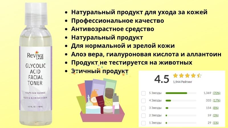 Тоник для лица с glycolic acid