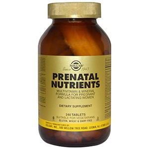 Solgar, Prenatal Nutrients, мультивитамины и мультиминералы, 240 таблеток