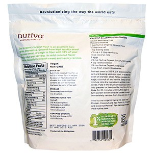 Nutiva, Органическая кокосовая мука, безглютеновая, 454 г