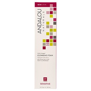 Andalou Naturals, Очищающая пенка для чувствительной кожи, 1000 роз, 163 мл