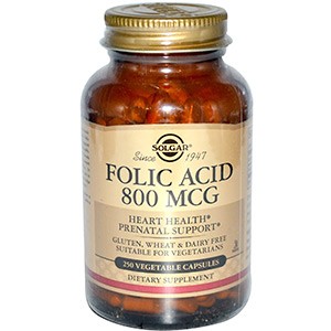 Solgar, Фолиевая кислота, 800 мкг, 250 капсул