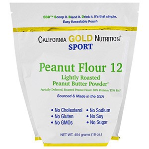 California Gold Nutrition, CGN, Порошок арахисовой пасты, 12% жира, без глютена