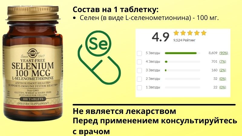 Польза добавки на основе селена от Solgar