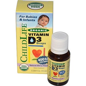 ChildLife, Капли с органическим витамином D3, природный ягодный вкус, 400 МЕ, 10 мл