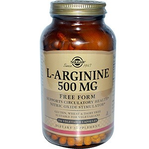 Solgar, L-аргинин, 500 мг, 250 капсул