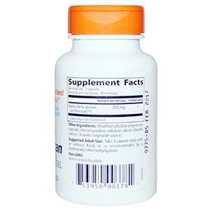Doctor's Best, Бета-глюкан из ячменя, 250 мг, 60 капсул