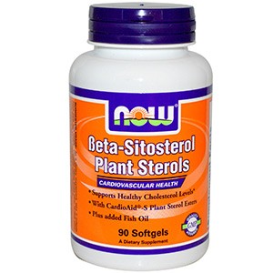 Now Foods, Комплекс растительных стеролов, содержащих бета-ситостерол (Beta-Sitosterol Plant Sterols), 90 мягких таблеток