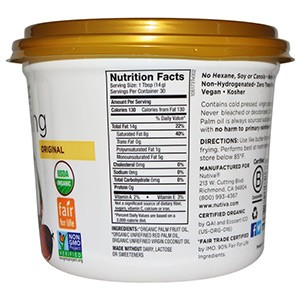 Nutiva, Organic Shortening, оригинальная смесь красного пальмового и кокосового масел, 425 г