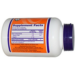 Now Foods, Яблочный пектин, 700 мг, 120 капсул