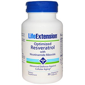 Life Extension, Оптимизированный ресвератрол с никотинамидрибозидом,30 капсул