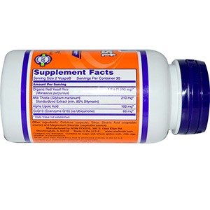 Now Foods, Красный дрожжевой рис, 600 мг, 120 капсул