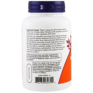 Now Foods, Кверцетин с бромелаином, 120 капсул