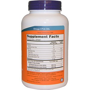 Now Foods, Ультра омега-3, 500 ЭПК/250 ДГК, 180 желатиновых капсул