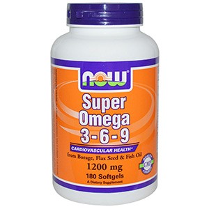 Now Foods, Супер Омега 3 - 6 - 9, 1200 мг., 180 капсул