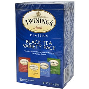 Twinings, Классический черный чай, 20 чайных пакетиков с разными вкусами