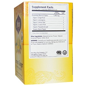 Yogi Tea, Чай с лимоном и имбирем без кофеина