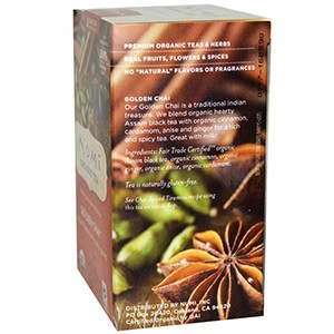 Numi Tea, Органический черный чай, со средним содержанием кофеина, Золотой чай