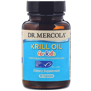Dr. Mercola, крилевый жир для детей, 2 мг, 60 капсул