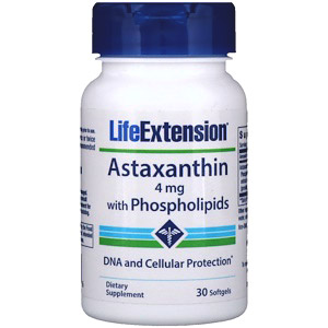 Life Extension, Астаксантин с фосфолипидами, 4 мг, 30 капсул