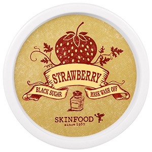 Skin Food, Черный сахар, клубничная смываемая маска
