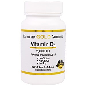 California Gold Nutrition, Витамин D3, 5000 IU