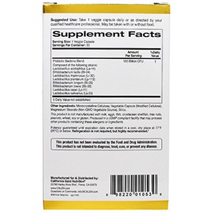 California Gold Nutrition, LactoBif 100 в блистере из двойной фольги