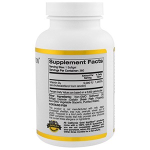 California Gold Nutrition, Витамин D3, 5,000 МЕ