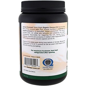Jarrow Formulas, Органическое кокосовое масло первого холодного отжима, Отжато шнековым прессом