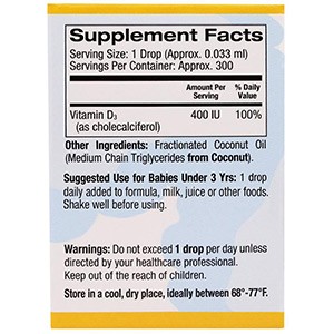 California Gold Nutrition, Витамин D3 в каплях для младенцев