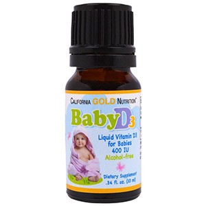 California Gold Nutrition, Витамин D3 в каплях для младенцев
