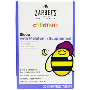 Zarbee's, Для детей, сон с добавкой мелатонина, натуральные виноград