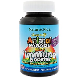 Nature's Plus, Источник жизни, Жевательные таблетки для детей для защиты иммунитета со вкусом тропических ягод