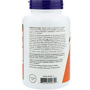 Now Foods, Ферменты папайи, жевательные