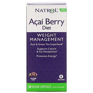 Natrol, AcaiBerry Diet, суперпродукты асаи и зеленый чай
