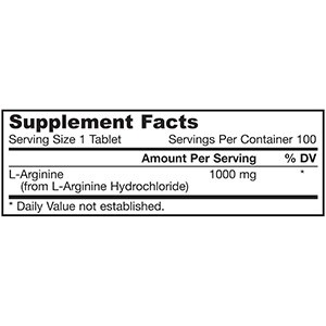 Jarrow Formulas, Аргинин, 1000 мг