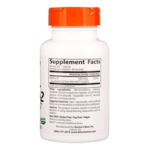 Doctor's Best, MK-7 с натуральным витамином К2 MenaQ7
