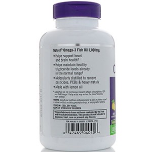Natrol, Рыбий жир Омега-3, натуральный лимонный вкус