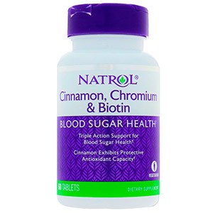 Natrol, Корица, хром и биотин