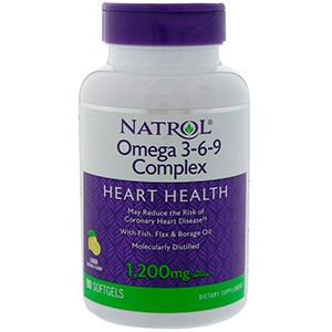 Natrol, Комплекс омега 3-6-9, со вкусом лимона