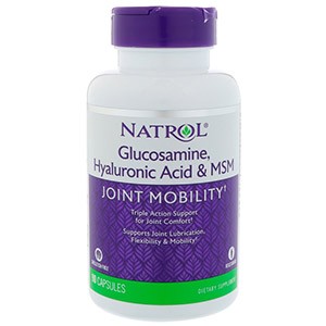 Natrol, Глюкозамин, гиалуроновая кислота и МСМ
