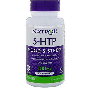 Natrol, 5-гидрокситриптофан, с отложенным высвобождением, экстра сильный