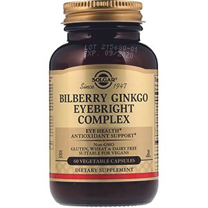 Solgar, Bilberry Ginkgo Eyebright Complex