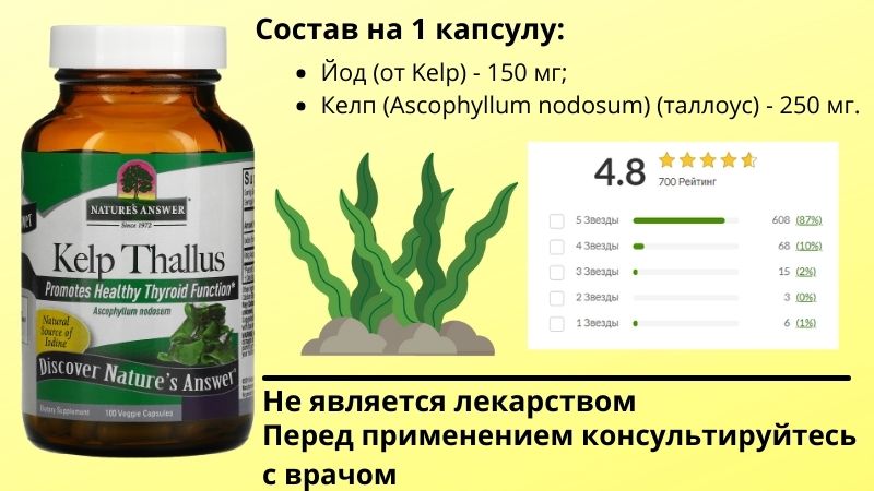 Бурая водоросль от Nature’s Answer состав