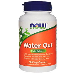 Now Foods, Water Out, водный баланс, 100 растительных капсул