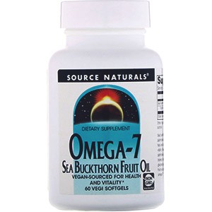 Source Naturals, Омега-7, масло ягод облепихи, 60 растительных капсул
