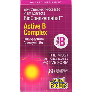 Natural Factors, BioCoenzymated, активный комплекс витаминов B, 60 капсул