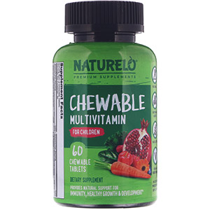 NATURELO, Жевательные мультивитамины для детей, 60 жевательных таблеток